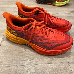 Size 11.5 2E - Hoka One One Speedgoat 5 Fiesta Radiant Yellow Running Hike Shoes